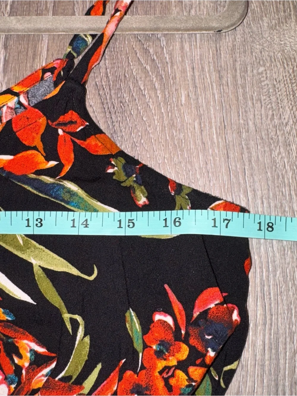 MSK Floral Black Maxi Dress Orange Pink Blooms tie back sash 100% viscose M - Picture 11 of 14